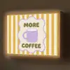 More coffee - Geel - Paars - Strepen - Mok Light Box met batterij (Wandlamp) middel -z3d_website
