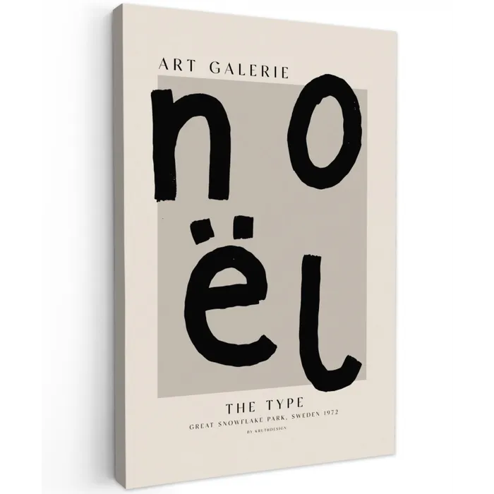 Quotes - Noël - Zwart - Beige - Kerst canvas 2cm klein -z3d
