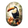 Toekan - Vogel - Bloemen - Planten Wandcirkel Ovaal Forex klein -3d