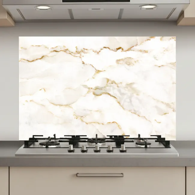 Marmer - Kalk - Goud - Luxe - Marmerlook - Wit keuken achterwand spatscherm klein -3d_website