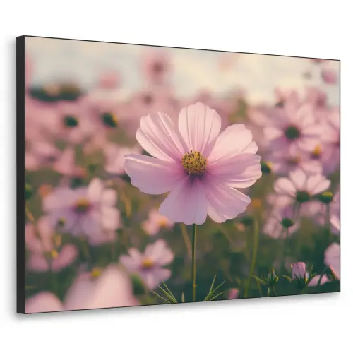 Bloemen - Paars - Wazig Textielframe - compleet frame klein -3d