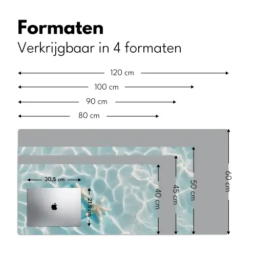 Zeesterren - Golvend water - Rustgevend Muismat XXL klein -sfeer5