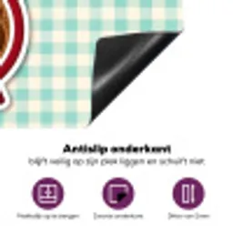 Koffie - Klok - Groen Inductie beschermer vinyl 3mm klein -zzzzzzz-cc-onderkant