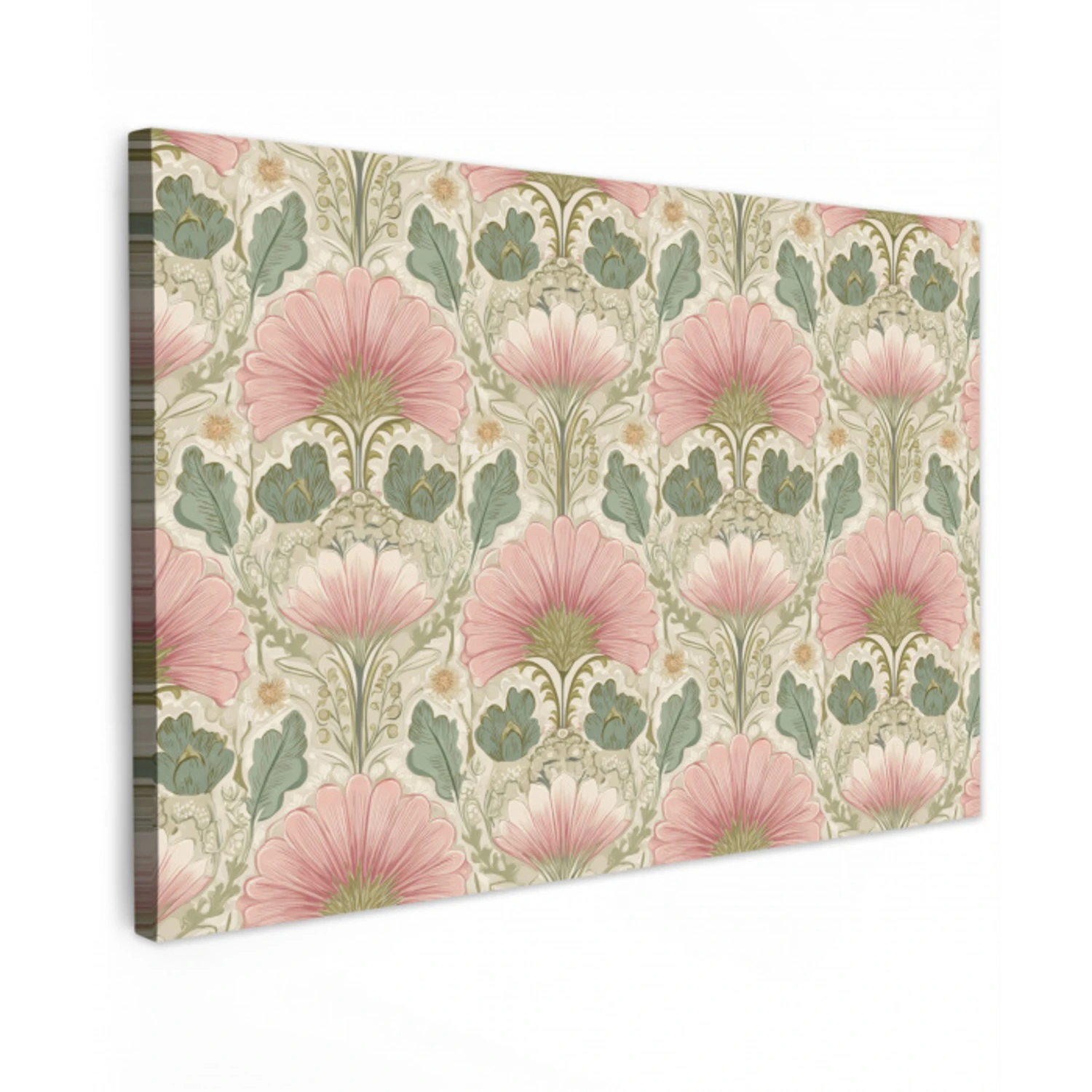 Klassiek - Patroon - Roze Tuinposter op houten frame 2 cm dik klein 845 -3d