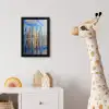 Skyline - Wolkenkrabbers - Water - Blauw fotolijst zwart zonder passe partout klein -usfeer4_kinderkamer