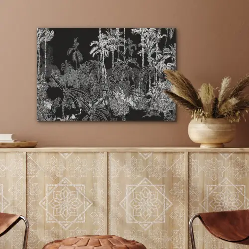Jungle - Bomen - Bladeren - Tropical PET vilt middel -sfeer4