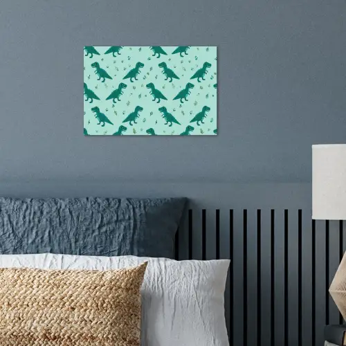 Donkergroen - Dinosaurussen - Afdrukken - Bladeren poster papier klein -sfeer2