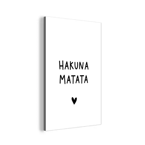 Hakuna matata - Quotes - Spreuken aluminium wit klein -3d