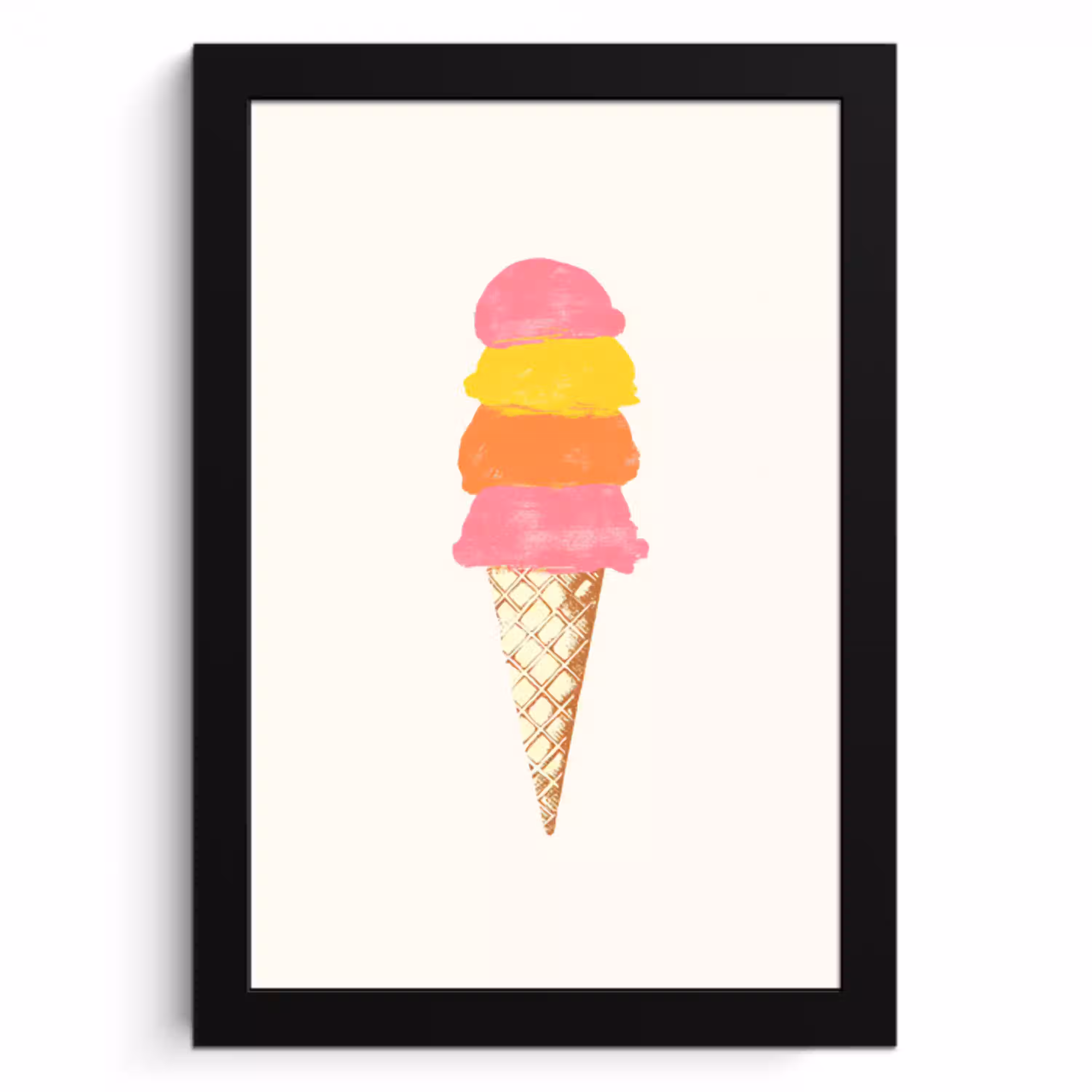 Schepijs - Hoorntje - Illustratie - Minimalistisch KitchenYeah - Keuken - Fotolijst klein -3d