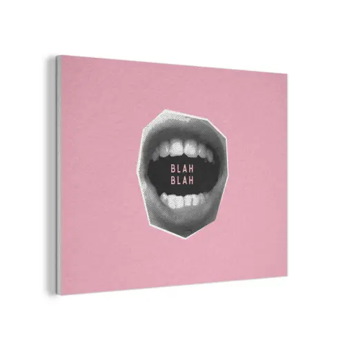 Mond - BLAH BLAH - Roze PET vilt klein -3d