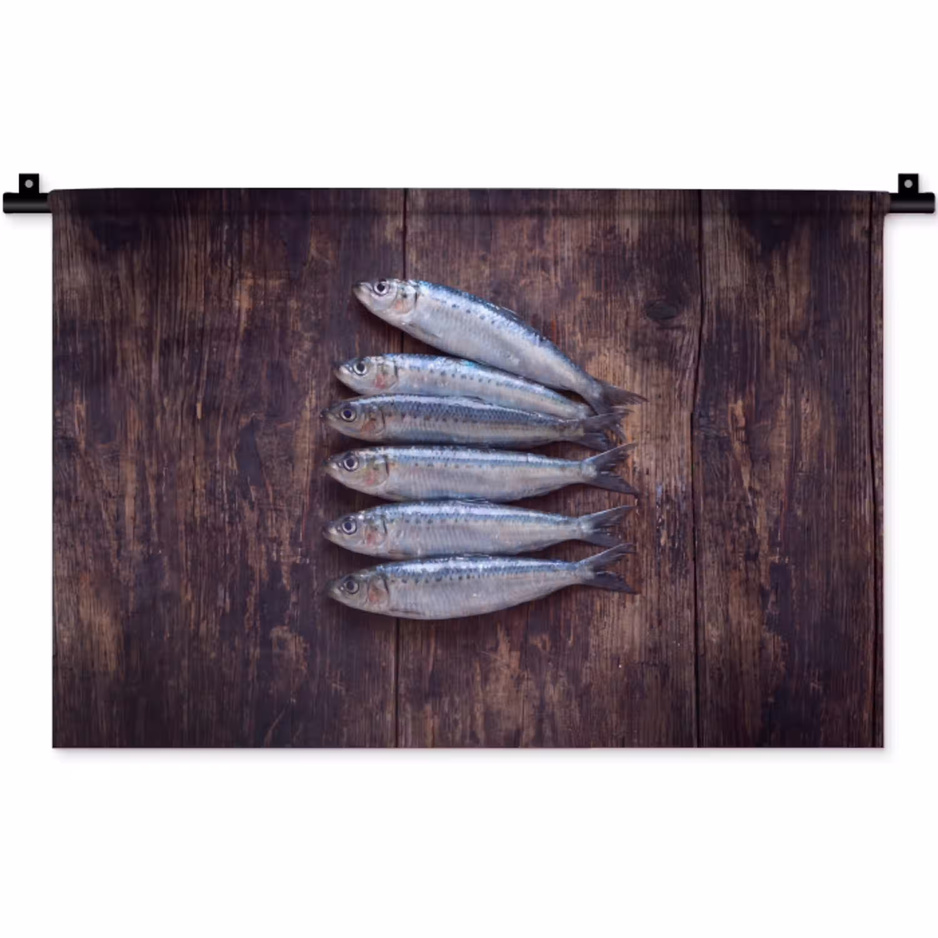 Vis - Hout - Eten Wandkleed katoen klein -zz3d