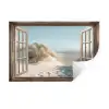 Doorkijk - Helmgras - Duinen - Zee - Landschap Muursticker klein -3d