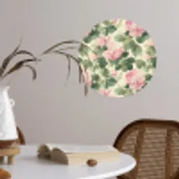 Rozen - Botanisch - Roze Wandcirkel behangsticker klein 186 -sfeer3