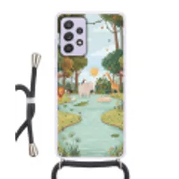 Jungle - Oase - Dieren - Kleurrijk Hoesje Samsung Galaxy A52 5G met koord klein -3d