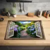 Doorkijk - Hortensia - Pad - Natuur Inductie beschermer vinyl 3mm klein -sfeer5