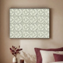 Krulornament - Tegel - Groen Textielframe zwart klein 947 -sfeer1