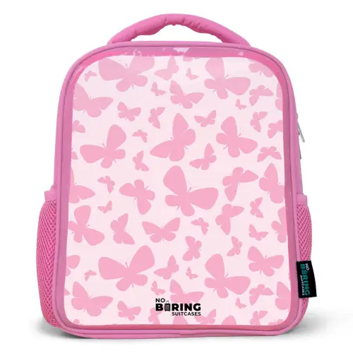 Roze vlinders Kinderrugzak - Roze middel -3d