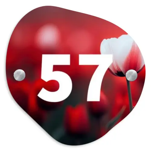 Rode tulpen - Traditioneel Naambord Organisch middel -3d