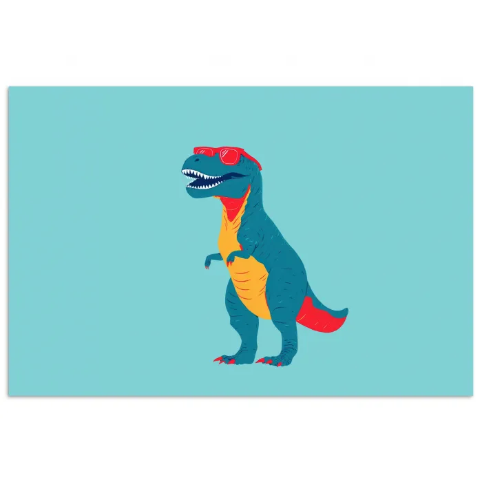 Dinosaurus - Blauw - Zonnebril poster papier klein -3d