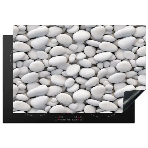 Wit - Kiezels - Egaal Inductie beschermer vinyl 3mm klein 276 -3d