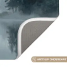 Bos - Meer - Mist - Natuur - Grijs Badmat klein -USP_AntislipNL