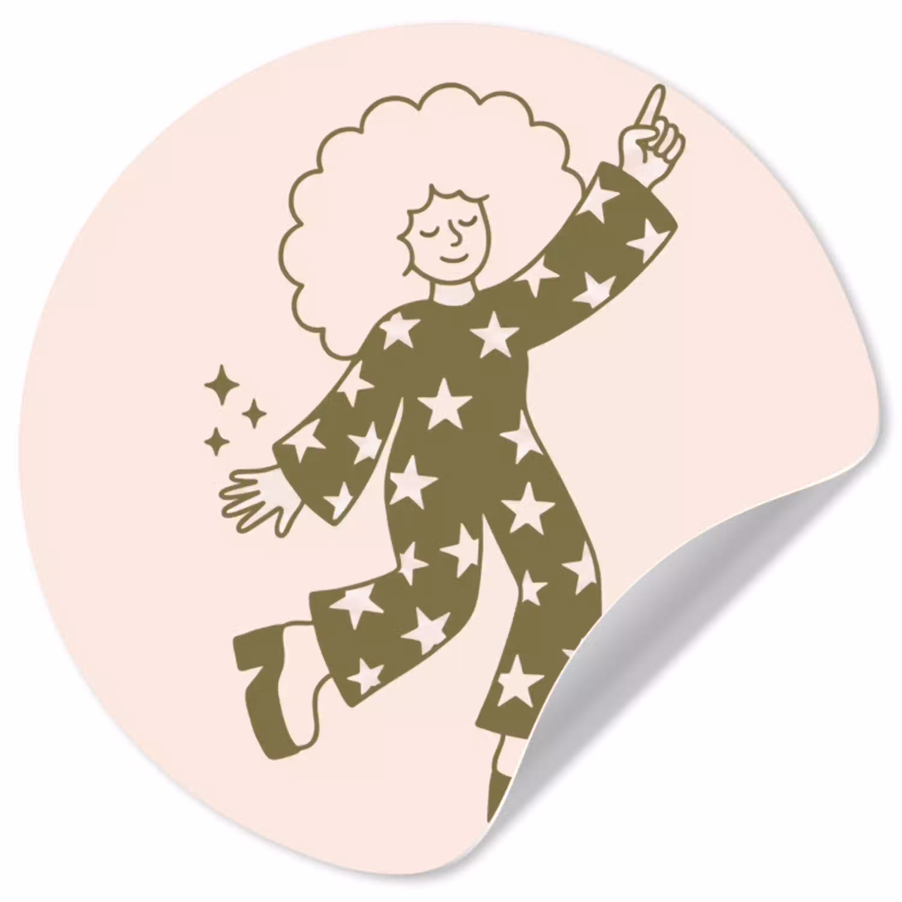 Mensen - Dansend - Feest - Vintage - Groen Wandcirkel behangsticker klein -3d