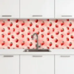Aardbei - Patroon - Roze keuken achterwand 2 middel 871 -3d