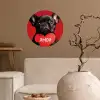 Amor - Hond  - Hartje - Rood Wandcirkel behangsticker klein -sfeer1