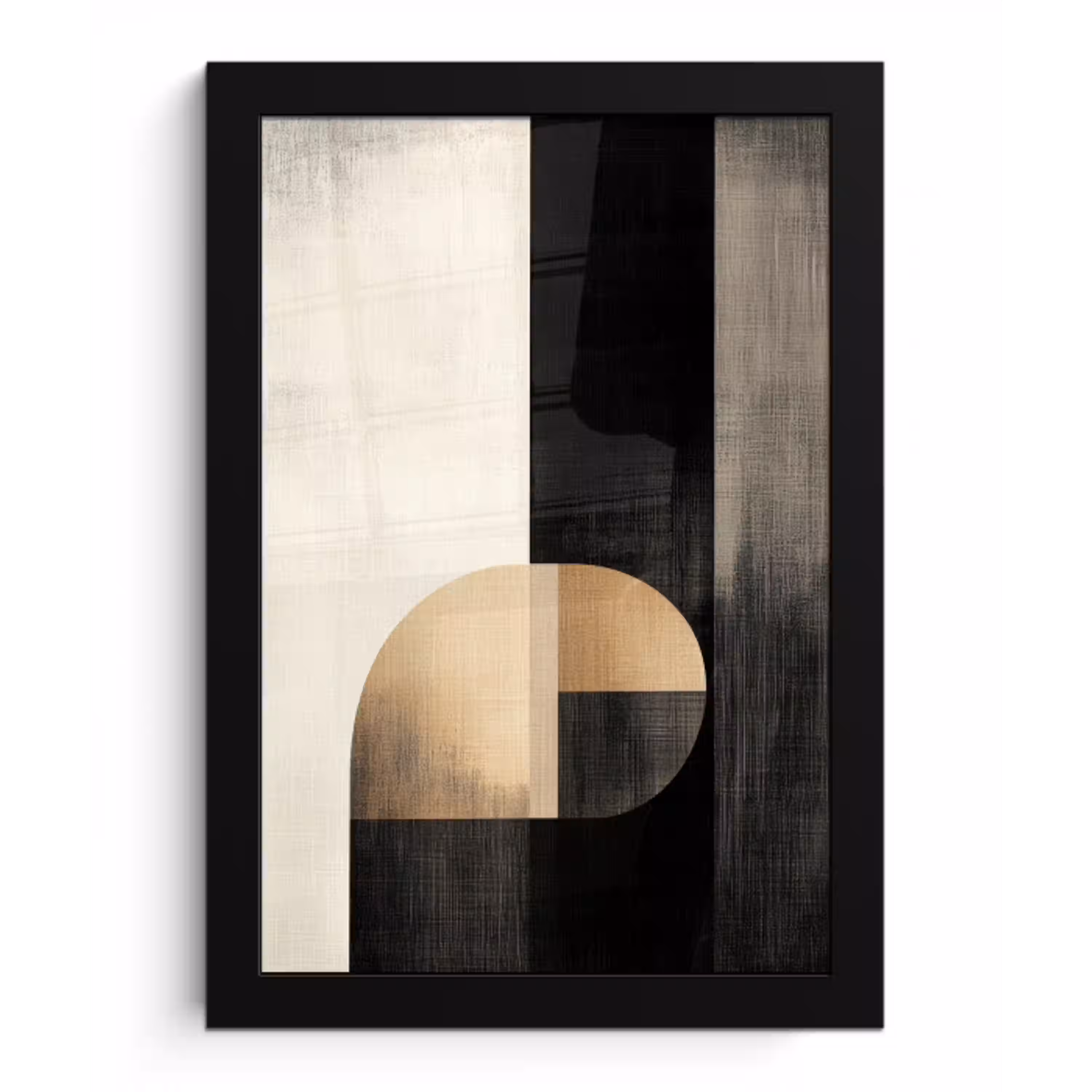 Vormen - Modern - Zwart fotolijst zwart zonder passe partout klein -3d