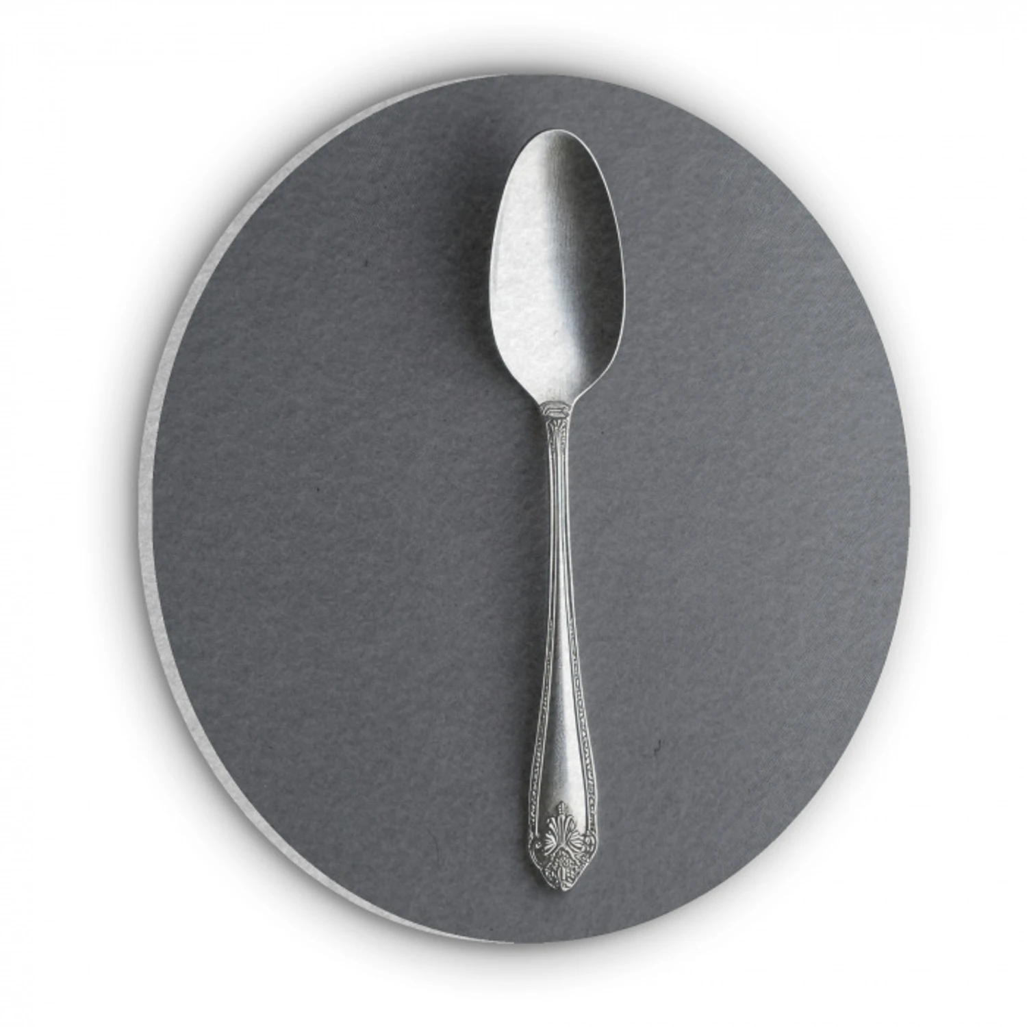 Zilver - Metaal - Lepel Akoestische PET Vilt - Rond klein -3d