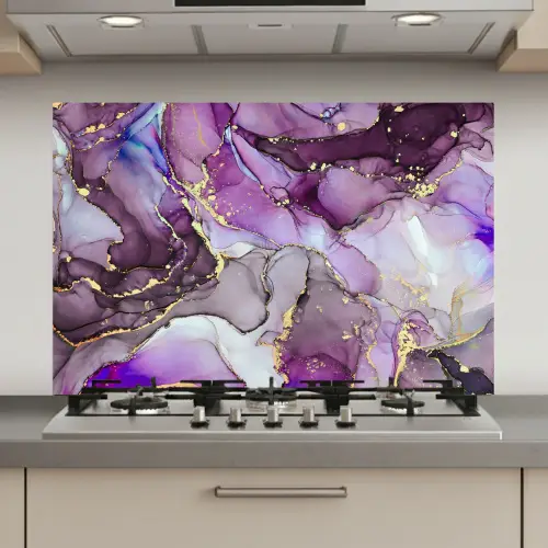 Marmer - Roze - Paars - Gold keuken achterwand spatscherm klein -3d_website