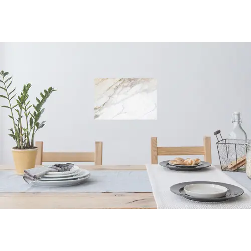 Marmer - Steen - Wit - Goud - Marmerlook - Steen - Luxe Muursticker klein -eettafel