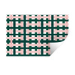Vlechtpatroon - Groen - Roze - Grafisch Muursticker klein 286 -3d