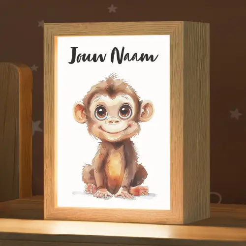 Aap - Baby - Jungle dieren Light Box met kabel (Kinderlampje) klein -zzz_3d_website