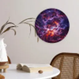 Space - Stars - Abstract - Colorful Wandcirkel kunststof plaat 5mm dik klein -sfeer4