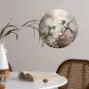 Kolibrie - Vogels - Bloemen - Planten Wandcirkel behangsticker klein -sfeer3