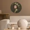 Bloemenhoed - Portret - Vrouw Akoestische PET Vilt - Rond klein -sfeer1