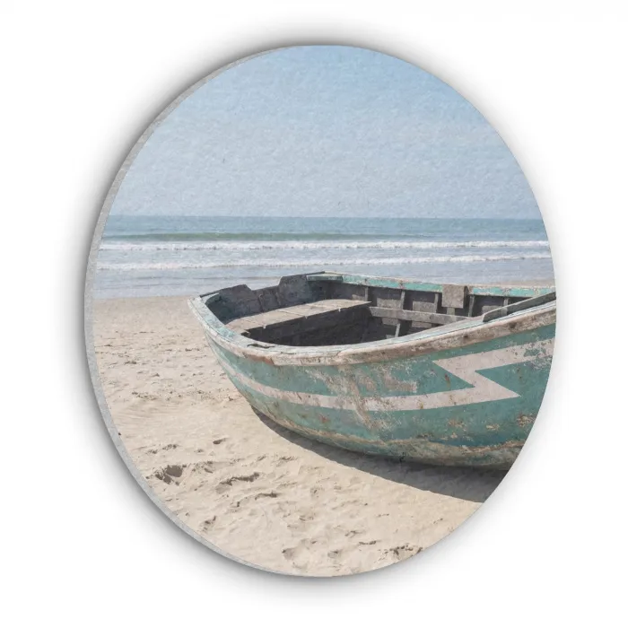 Boot - Zandstrand - Zee Akoestische PET Vilt - Rond klein -3d