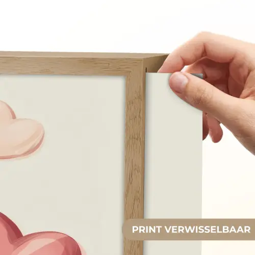 Harten - Rood - Roze - Zwevend Light Box met batterij (Wandlamp kind) middel -USP_websiteprintNL