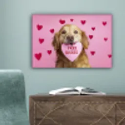 Hond - Kiss- Valentijn - Hartjes canvas 2cm klein -sfeer4