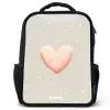 Roze hart omringd door beige stippen Rugzak - Zwart middel -3d