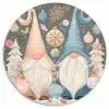 Kerst - Gnomen - Pastel Wandcirkel kunststof plaat 5mm dik klein -3d
