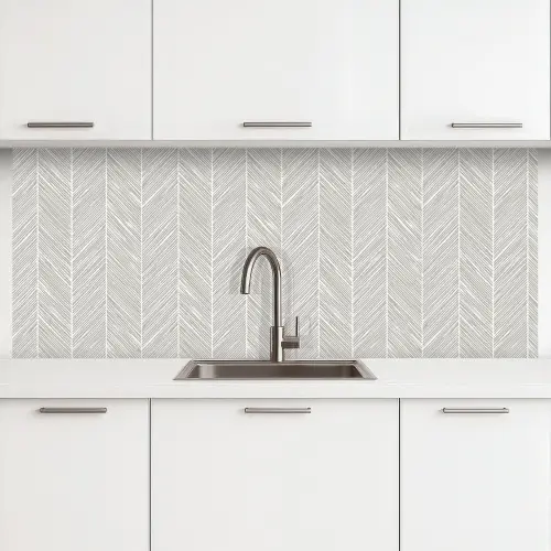 Klassiek - Visgraat - Grijs keuken achterwand 2 middel 871 -3d
