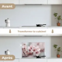 Bloesems - Meeldraden - Geel - Wazig keuken achterwand spatscherm klein -voor_na_FR