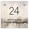 Geschilderd - Klassiek Naambord Vierkant klein -3d