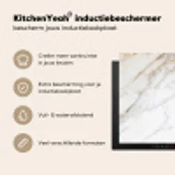 Zachte Marmeren Stroming Inductie beschermer vinyl 3mm middel -sfeer2