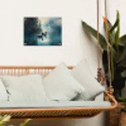 Bos - Water - Eenden - Mistig tuinposter los doek klein -sfeer7
