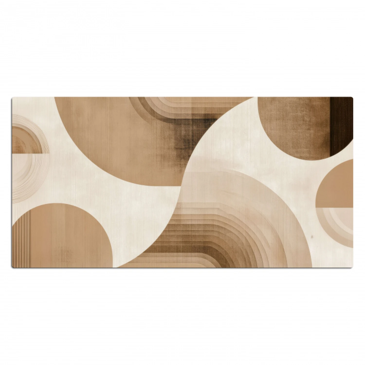 Retro - Geometrische lagen - Aardetinten Muismat XXL klein -3d_leeg