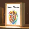 Leeuw - Verf - Kleurrijk - Wit - Dier Light Box met kabel (Kinderlampje) klein -zzz_3d_website