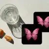 Vlinder - roze - Elegant onderzetter kurk middel -sfeer4